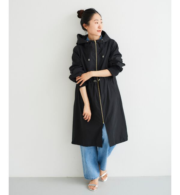  「ライトタフタフードロングブルゾン」|ブルゾン・スタジャン|