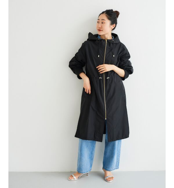  「ライトタフタフードロングブルゾン」|ブルゾン・スタジャン|
