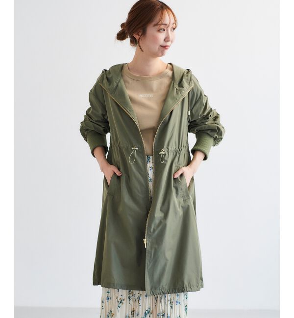  「ライトタフタフードロングブルゾン」|ブルゾン・スタジャン|