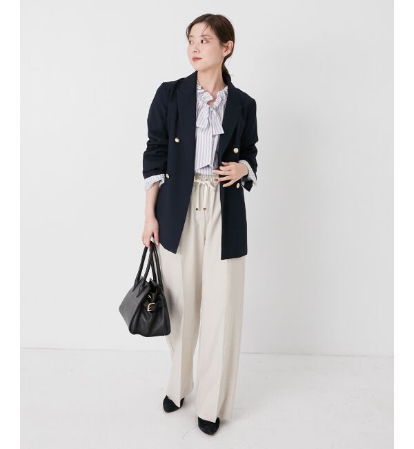 le.coeur blanc「ゴールドラメストライプリボンブラウス」|シャツ・ブラウス|