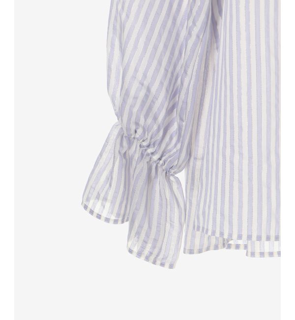 le.coeur blanc「ゴールドラメストライプリボンブラウス」|シャツ・ブラウス|