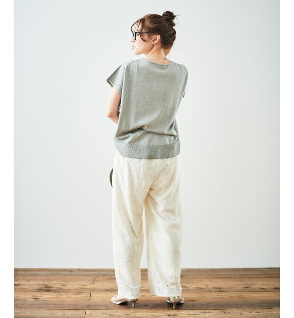  「《手洗い可能》フレンチスリーブラメニット」|ニット・セーター|