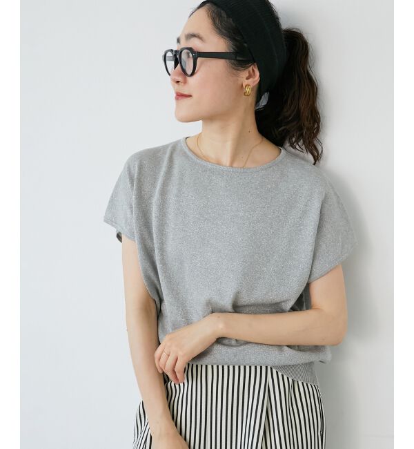  「《手洗い可能》フレンチスリーブラメニット」|ニット・セーター|