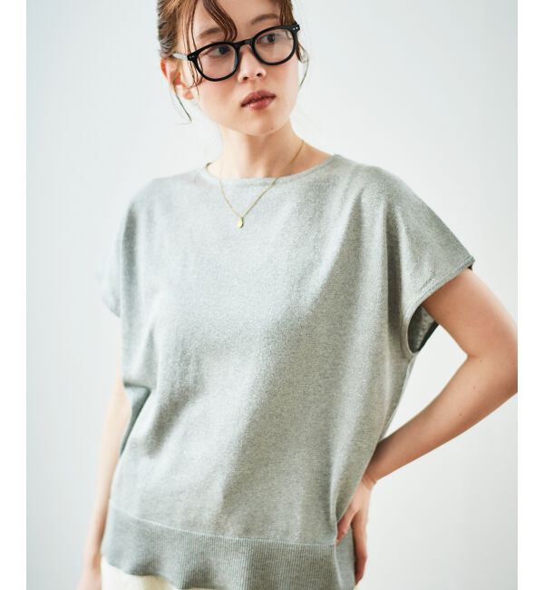  「《手洗い可能》フレンチスリーブラメニット」|ニット・セーター|