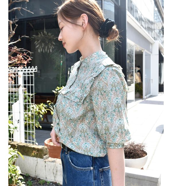  「リバティアソートフリルブラウス」|シャツ・ブラウス|