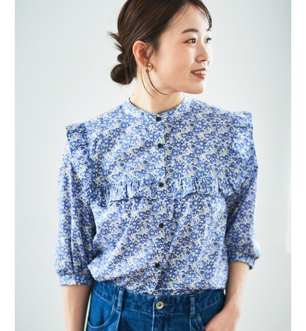  「リバティアソートフリルブラウス」|シャツ・ブラウス|