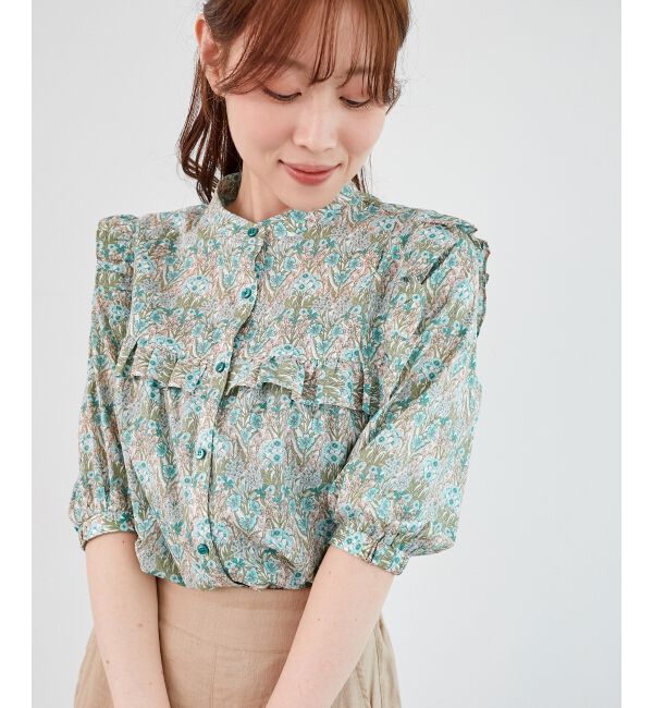  「リバティアソートフリルブラウス」|シャツ・ブラウス|