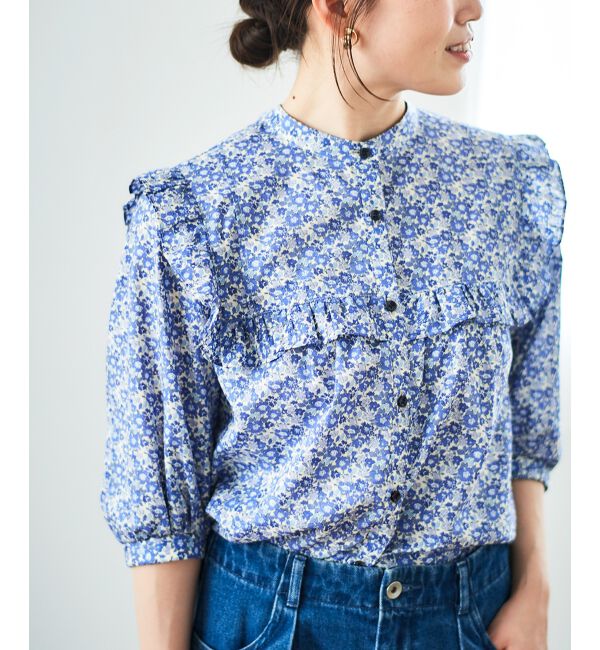  「リバティアソートフリルブラウス」|シャツ・ブラウス|