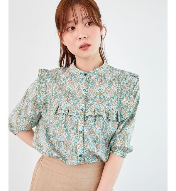  「リバティアソートフリルブラウス」|シャツ・ブラウス|