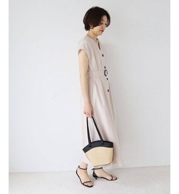 「《WEB限定アイテム》リネンライクフロントボタンワンピース」|ワンピース|