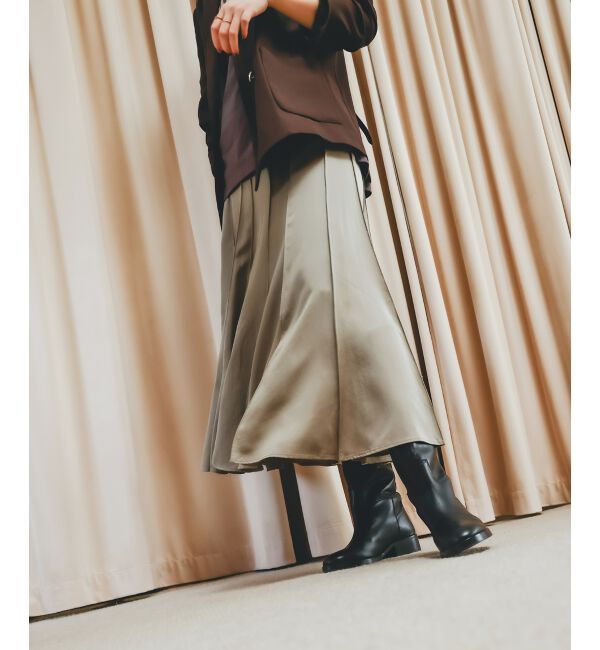  「《手洗い可能》フィブリルサテンパネルプリーツスカート」|スカート|