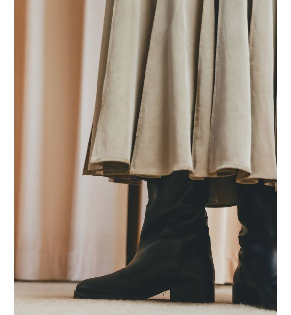  「《手洗い可能》フィブリルサテンパネルプリーツスカート」|スカート|