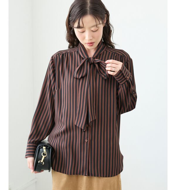  「ストライプボウタイブラウス」|シャツ・ブラウス|