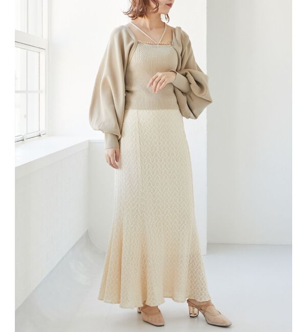 MAJESTICLEGON「チェーン付きショートニットボレロ」|ニット・セーター|