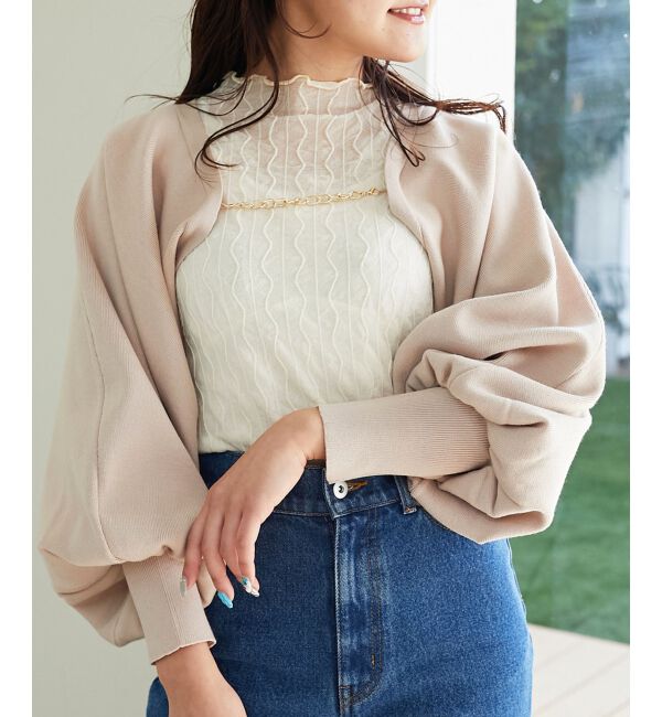 MAJESTICLEGON「チェーン付きショートニットボレロ」|ニット・セーター|