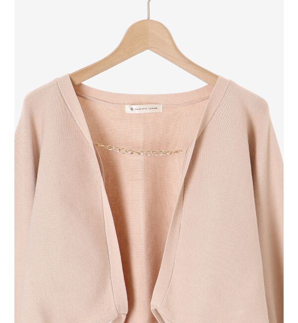 MAJESTICLEGON「チェーン付きショートニットボレロ」|ニット・セーター|