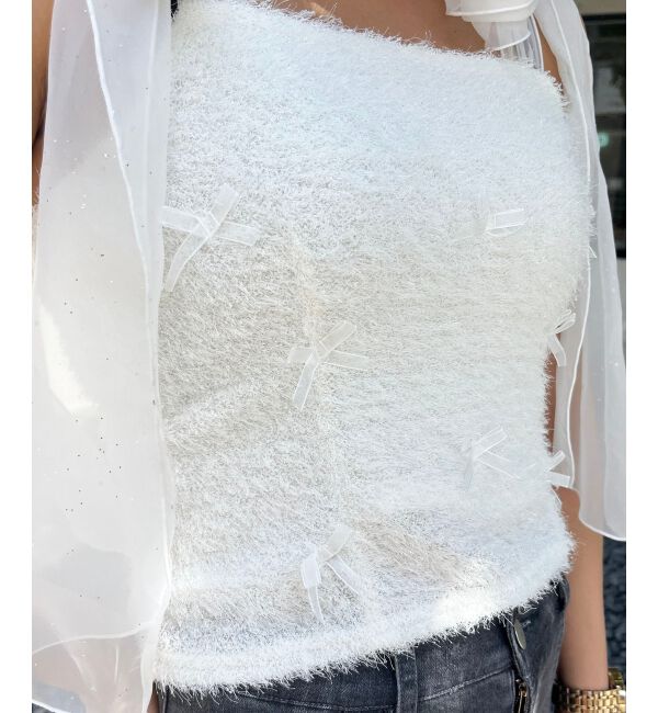 MAJESTICLEGON「ラメリボンプードルビスチェ」|キャミソール|