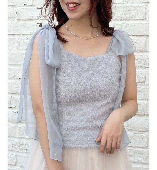 MAJESTICLEGON「ラメリボンプードルビスチェ」|キャミソール|