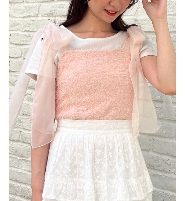 MAJESTICLEGON「ラメリボンプードルビスチェ」|キャミソール|