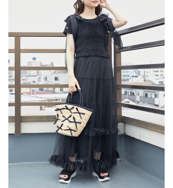 MAJESTICLEGON「ラメリボンプードルビスチェ」|キャミソール|