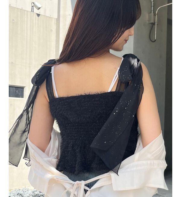 MAJESTICLEGON「ラメリボンプードルビスチェ」|キャミソール|