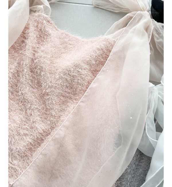 MAJESTICLEGON「ラメリボンプードルビスチェ」|キャミソール|