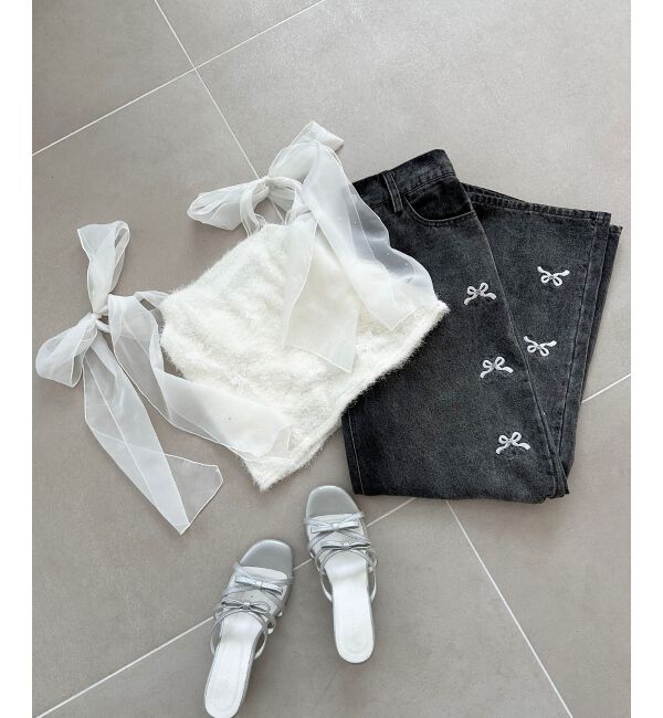 MAJESTICLEGON「ラメリボンプードルビスチェ」|キャミソール|