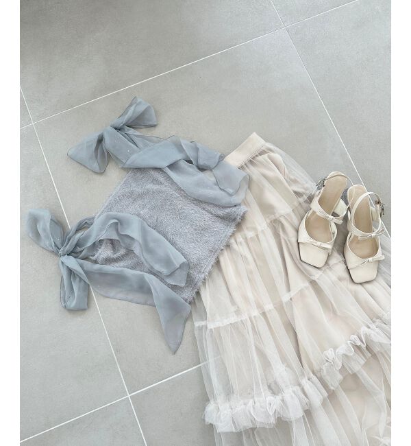 MAJESTICLEGON「ラメリボンプードルビスチェ」|キャミソール|