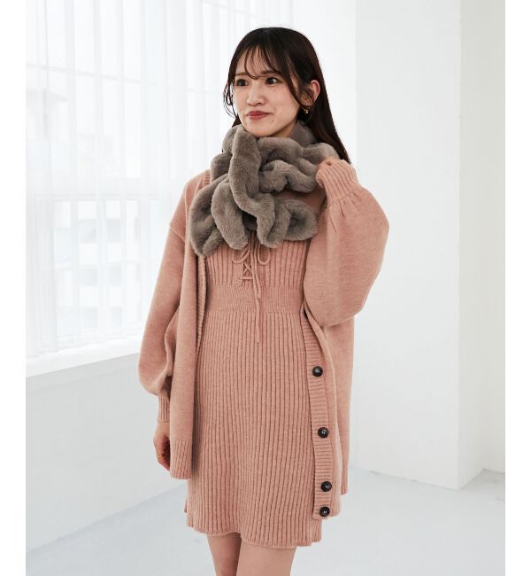 MAJESTICLEGON「フリルファーティペット」|ストール|