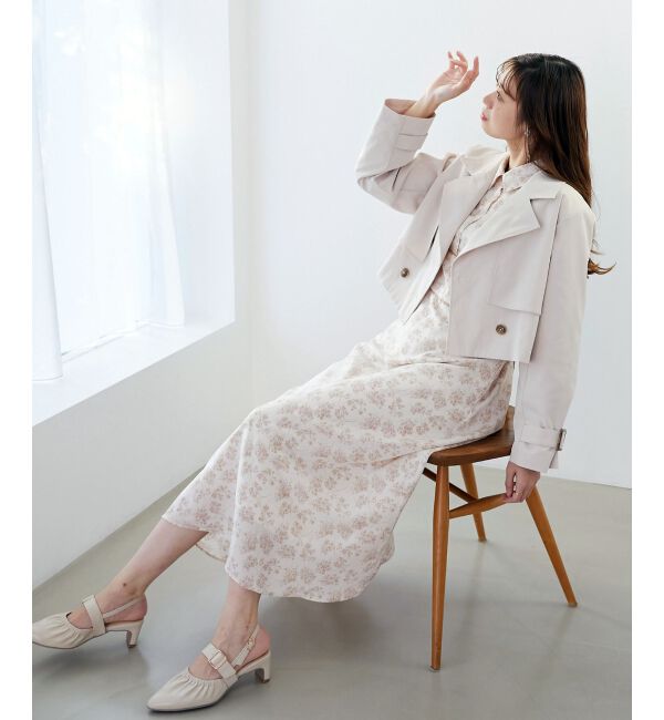 MAJESTICLEGON「ショートトレンチコート」|トレンチコート|アイボリー