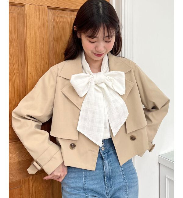 MAJESTICLEGON「ショートトレンチコート」|トレンチコート|