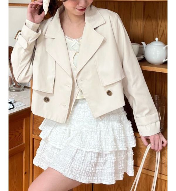 MAJESTICLEGON「ショートトレンチコート」|トレンチコート|