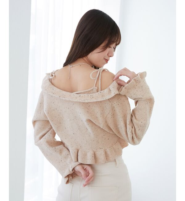 MAJESTICLEGON「ネップキャミセットフリルカーディガン」|カーディガン|