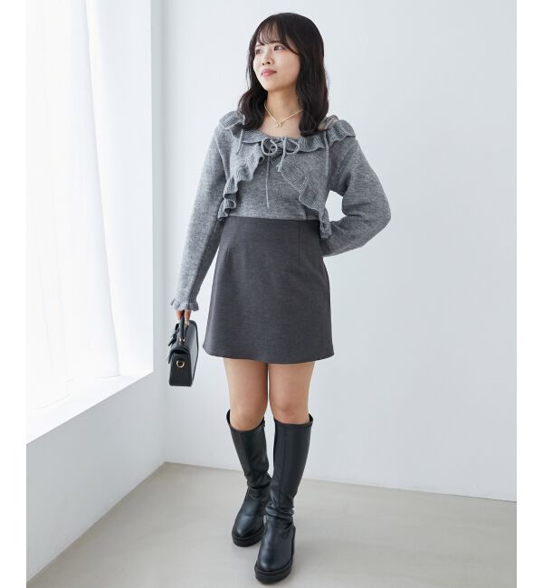 MAJESTICLEGON「ネップキャミセットフリルカーディガン」|カーディガン|