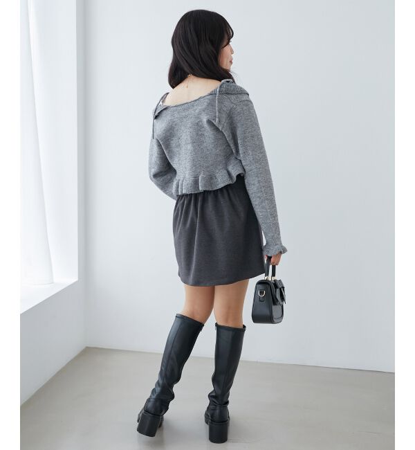 MAJESTICLEGON「ネップキャミセットフリルカーディガン」|カーディガン|