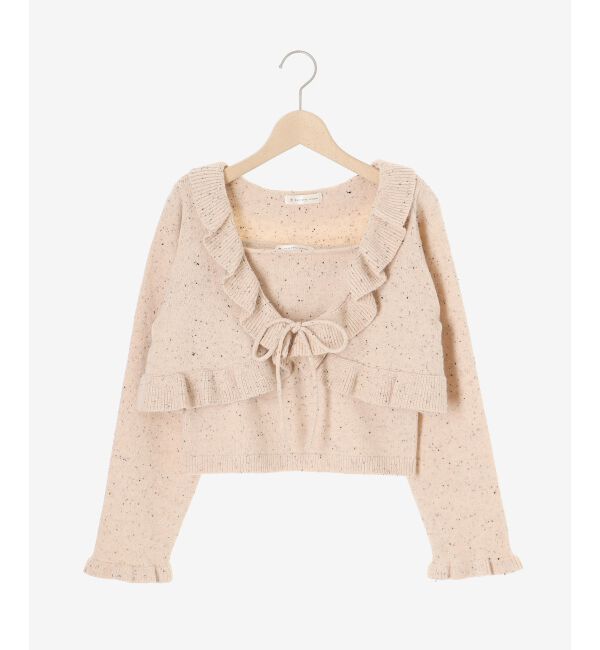 MAJESTICLEGON「ネップキャミセットフリルカーディガン」|カーディガン|