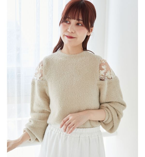  「ショルダーレースシャギーニット」|ニット・セーター|