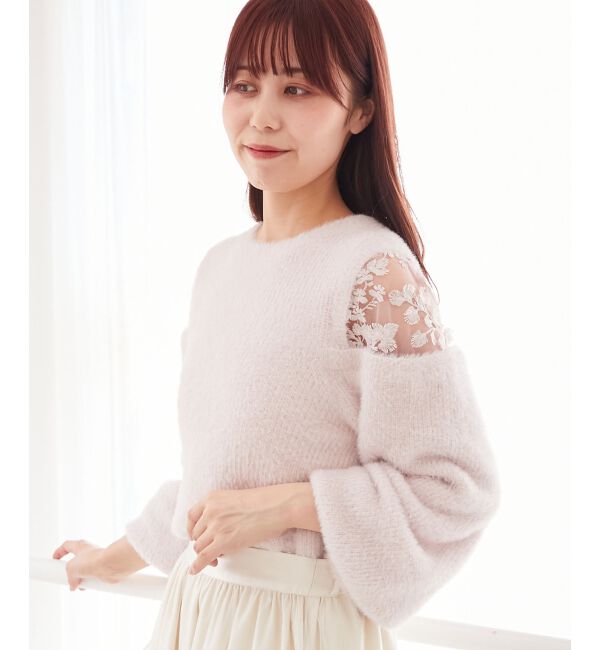  「ショルダーレースシャギーニット」|ニット・セーター|