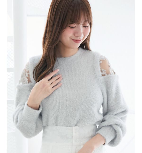 「ショルダーレースシャギーニット」|ニット・セーター|
