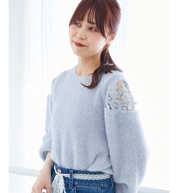  「ショルダーレースシャギーニット」|ニット・セーター|