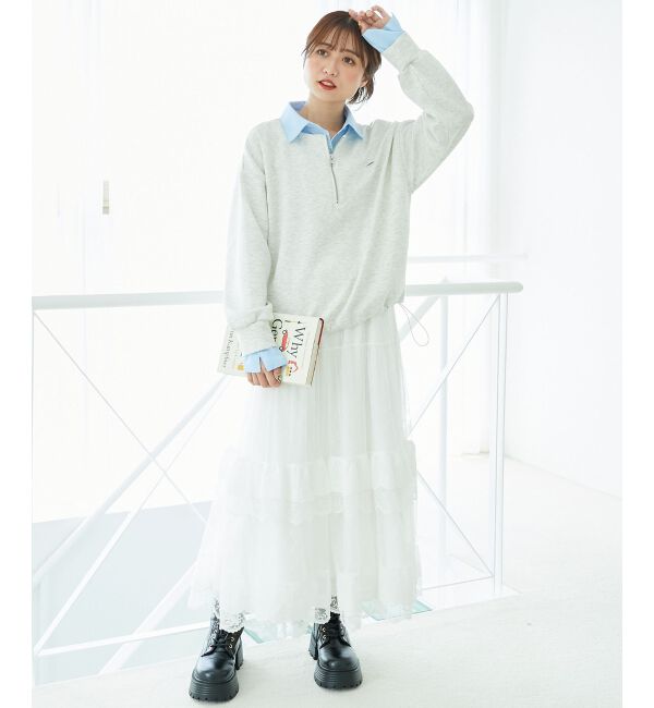  「レイヤード風スウェットセットアップ」|ワンピース|