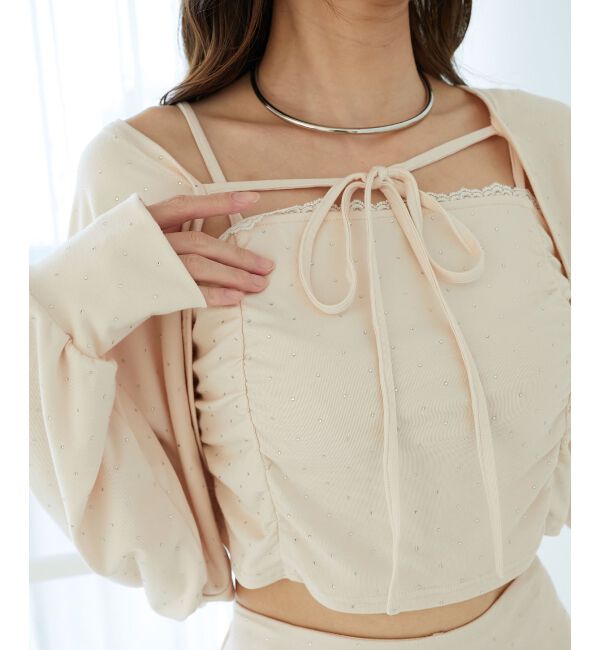  「ラインストーンキャミ＆ボレロセット」|その他|