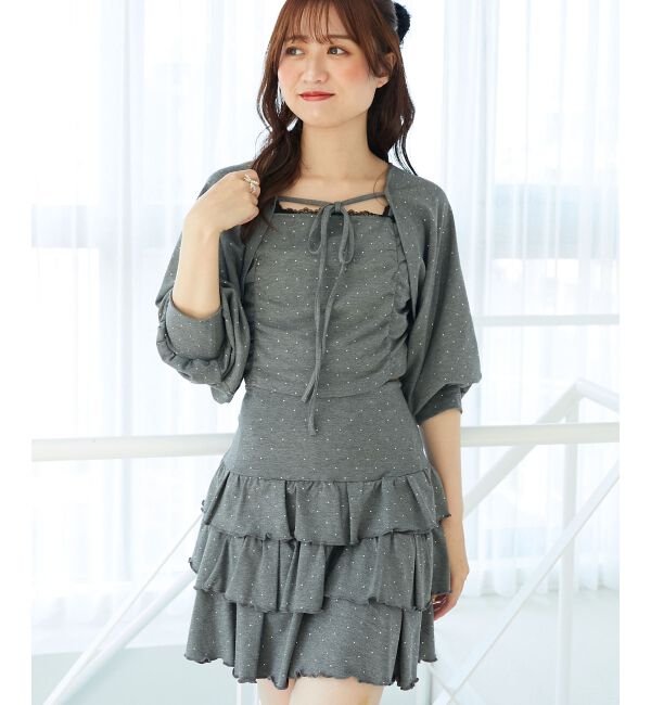  「ラインストーンキャミ＆ボレロセット」|その他|