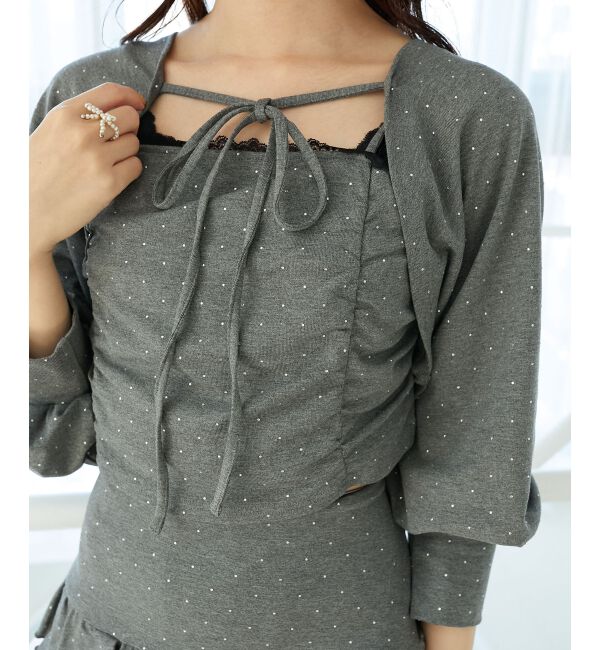  「ラインストーンキャミ＆ボレロセット」|その他|