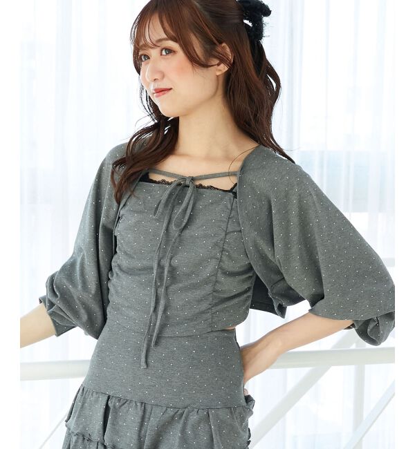  「ラインストーンキャミ＆ボレロセット」|その他|Ｃ／グレー