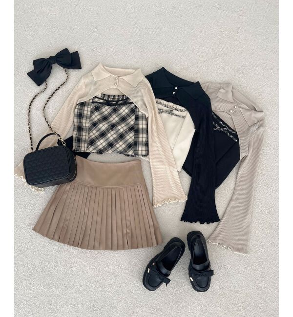  「バイカラーキャミ＆ショートボレロセット」|ニット・セーター|