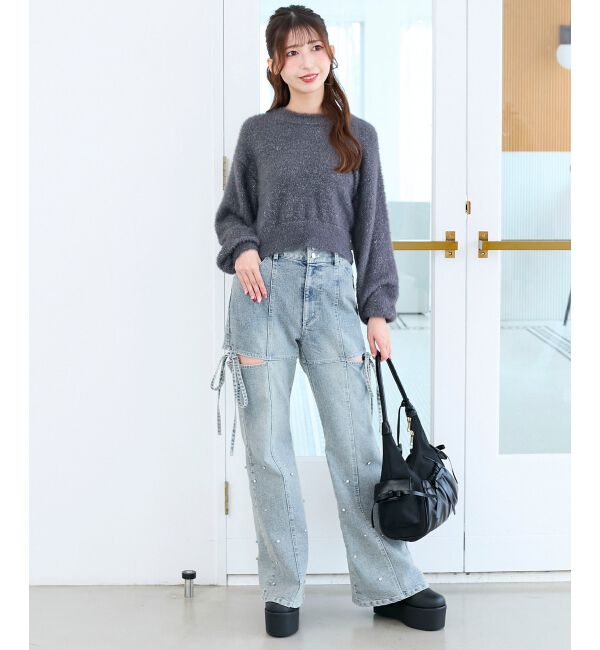  「バックリボンシャギーニット」|ニット・セーター|