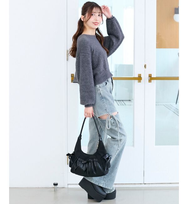  「バックリボンシャギーニット」|ニット・セーター|