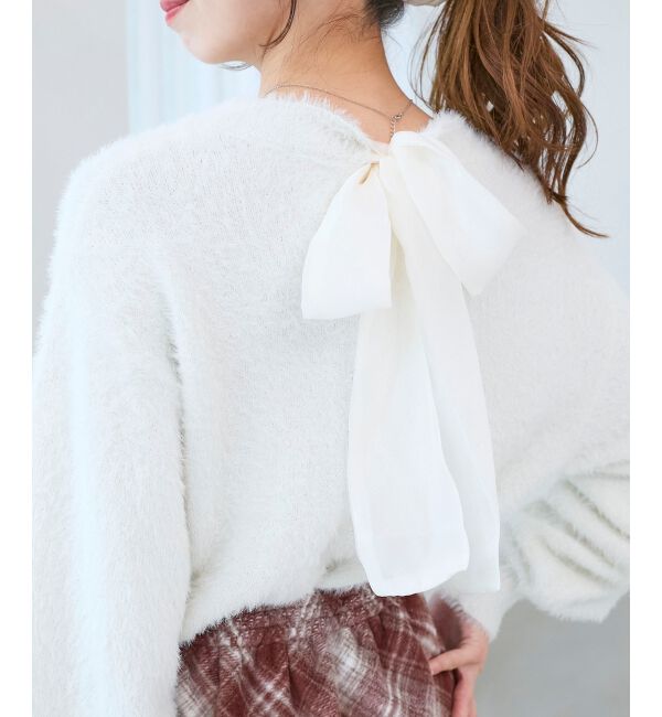  「バックリボンシャギーニット」|ニット・セーター|