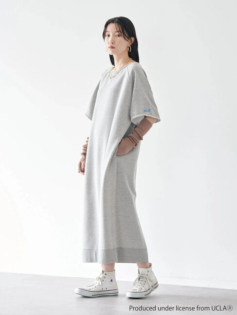 earth music&ecology「別注 UCLA ミニ裏毛ガゼットワンピース」|ワンピース|グレー